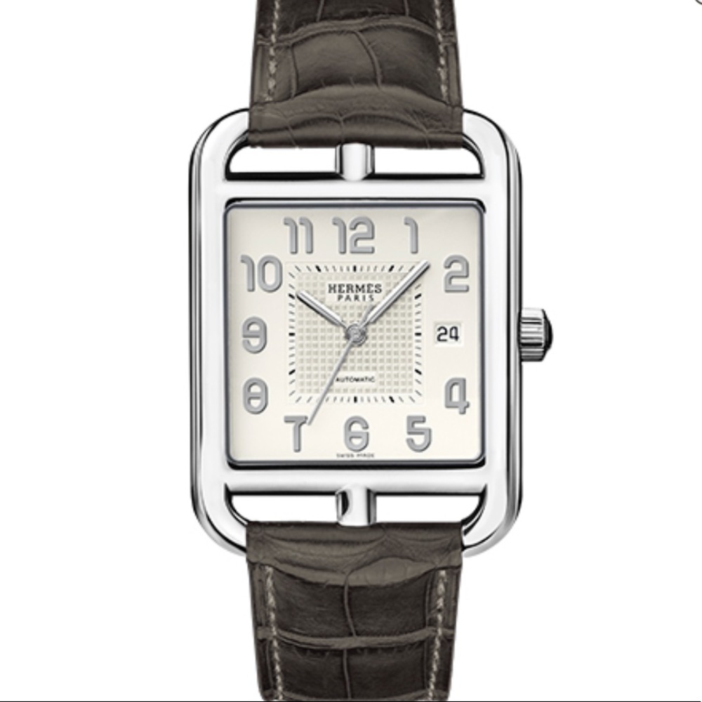 HERMES AUTOMATIC WINDING ALLIGATOR LEATHER WATCH